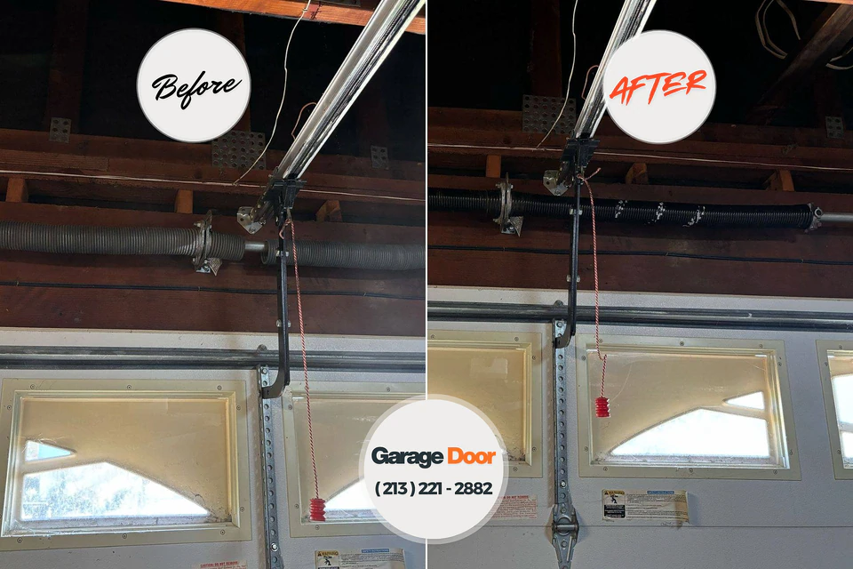 Before and after: garage door repair Arroyo Seco, NM
